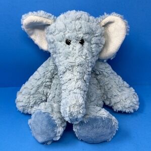 Demdaco Nat Jules Elephant 12 Inch Blue Elwin Textured Plush Weighted Toy